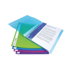 View more details about Rapesco Bright Assorted A4 20 Pocket Flexi Display Books (Pack of 10)
