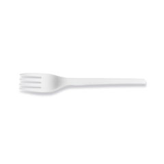 View more details about Vegware Fork 6.5in Compostable White (Pack of 1000)