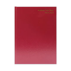 View more details about Academic Diary Day Per Page A5 Burgundy 2023-2024