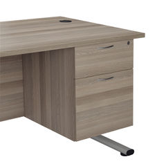 View more details about Jemini 2 Drawer Fixed Pedestal  Grey Oak