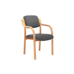 View more details about Jemini Charcoal Wood Frame Side Chair with Arms