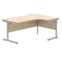 View more details about Astin Radial Right Hand SU Cantilever Desk 1600x1200x730mm Canadian Oak/Silver