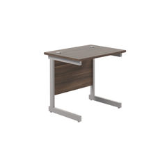 View more details about Jemini 800x600mm Dark Walnut/Silver Single Rectangular Desk