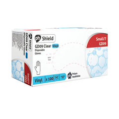 View more details about Shield Small Clear Powder-Free Vinyl Gloves (Pack of 100)
