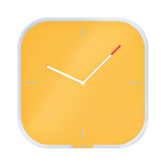 View more details about Leitz Cosy Wall Clock Glass Silent Warm Yellow