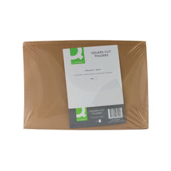 View more details about Q-Connect Kraft Square Cut Folder 170gsm Foolscap Buff (Pack of 100)