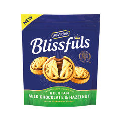 View more details about McVities Blissfuls Milk Chocolate and Hazelnut Biscuits 172g