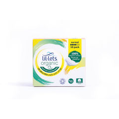 View more details about Lil-Lets Organic Sanitary Pads Ultra Thin with Wings Normal x10 (Pack of 24)