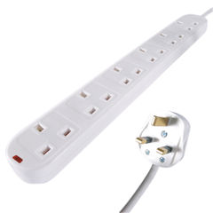 View more details about Connekt Gear 5m 6-Way Surge Protection Extension Lead White