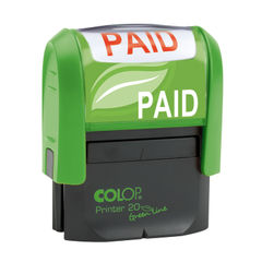 View more details about COLOP Green Line Red PAID Word Stamp