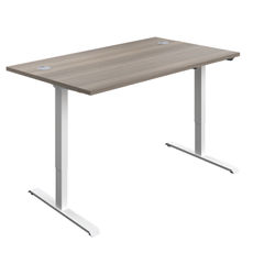 View more details about Jemini Single Motor Sit/Stand Desk 1200x800x730-1220mm Grey Oak/White