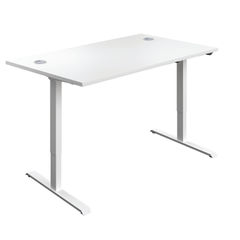 View more details about Jemini Single Motor Sit/Stand Desk 1200x800x730-1220mm White/White