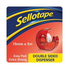 View more details about Sellotape 15mm x 5m Double Sided Tape with Dispenser