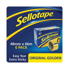 View more details about Sellotape 48mm x 66m Original Golden Tape (Pack of 6)