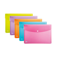 View more details about Elba Assorted A4 Snap Wallets (Pack of 5)