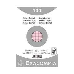 View more details about Exacompta Record Cards 148x210mm Square Pink x10 (Pack of 1000)