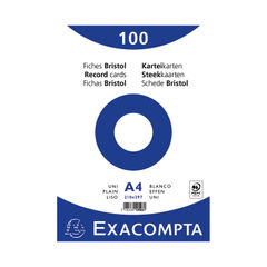 View more details about Exacompta Record Cards 210x297mm Plain White x10 (Pack of 1000)