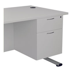 Jemini 2 Drawer Fixed Pedestal 404x655x495mm White KF74416