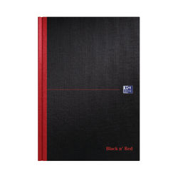 Black & Red A4 Casebound Hardback Notebook 90Gsm 384 Pages