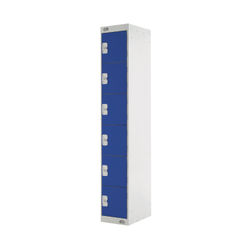 Six Compartment Locker 300x450x1800mm Blue Door MC00067