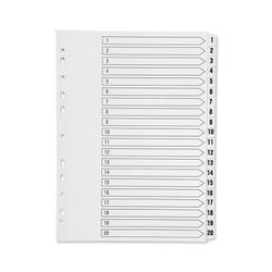 Q-Connect 1-20 Index Multi-Punched Reinforced Board Clear Tab A4 White KF01531