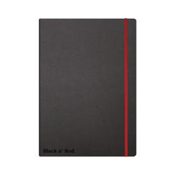 Black n' Red Casebound Hardback Notebook Ruled A4 Black 400038675