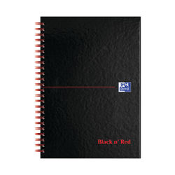 Black n Red Professional A5 Hardback Wire Book Ruled A-Z 90gsm 140pg (Pack of 5) | J67001