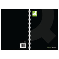 Q-Connect Hardback Wirebound Book A5 Black (Pack of 3) KF03728