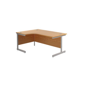 Jemini 1600mm Nova Oak/Silver Left Hand Radial Desk