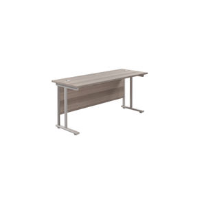 Jemini 1800x600mm Grey Oak/Silver Rectangular Cantilever Desk