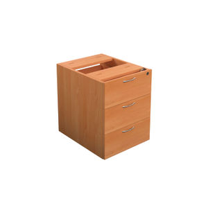 Jemini 495mm Beech 3 Drawer Fixed Pedestal