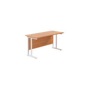 Jemini 1200x600mm Beech/White Rectangular Cantilever Desk