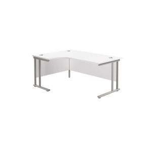 Jemini White/Silver Cantilever Left Hand Radial Desk