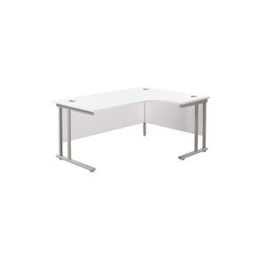 Jemini White/Silver Cantilever Right Hand Radial Desk