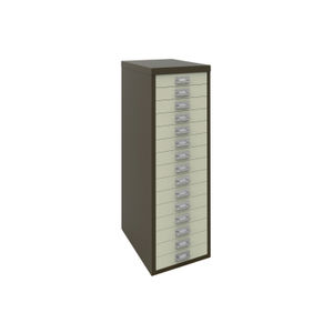 Bisley H860mm A4 Coffee/Cream 15 Drawer Filing Cabinet