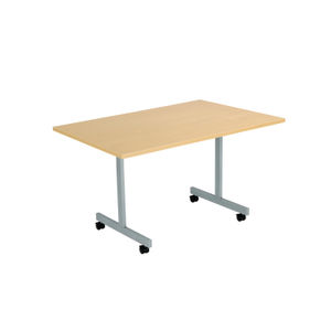 Jemini 1200x700mm Nova Oak/Silver Rectangular Tilting Table