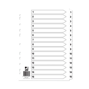 Q-Connect 1-15 Index Multi-Punched Reinforced Board Clear Tab A4 White