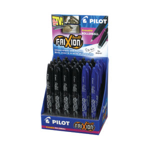 Pilot Frixion Black and Blue Rollerball Pens (Pack of 24)