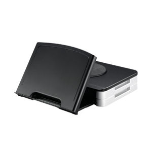 Q-Connect Monitor Stand with Built In Angled Copyholder Black