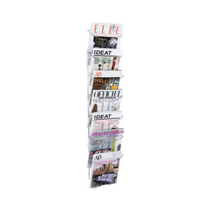 Alba A4 7 Pocket Chrome Wall Mounted Literature Holder