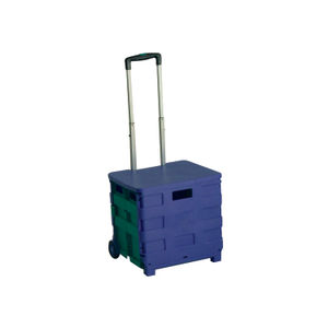 Folding Container Trolley With Lid Blue/Green