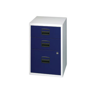 Bisley H672mm Grey/Blue Home 3 Drawer Filing Cabinet