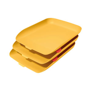 Leitz Cosy Letter Tray A4 Warm Yellow (Pack of 3)