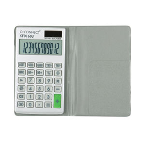 Q-Connect Silver Large 12-Digit Pocket Calculator