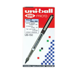 Uni-Ball UB-150 Eye Micro Black Rollerball Pen (Pack of 12)