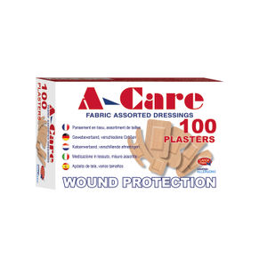 A-Care Assorted Latex Free Fabric Plasters (Pack of 100)