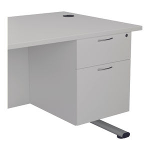 Jemini 655 White 2 Drawer Fixed Pedestal