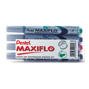 Pentel Maxiflo Assorted Whiteboard Markers (Pack of 4)