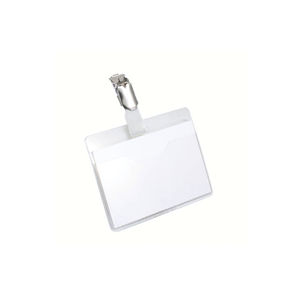 Durable Clip On Landscape Name Badge 60x90mm Transparent (Pack of 25)