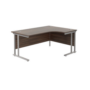 Jemini Dark Walnut/Silver Cantilever Right Hand Radial Desk